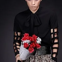 Для мужчин личности Модные Винтажные Рубашка Royal плюс размер Для мужчин певцы танцовщицы этап открытая Футболка костюмы S-4XL