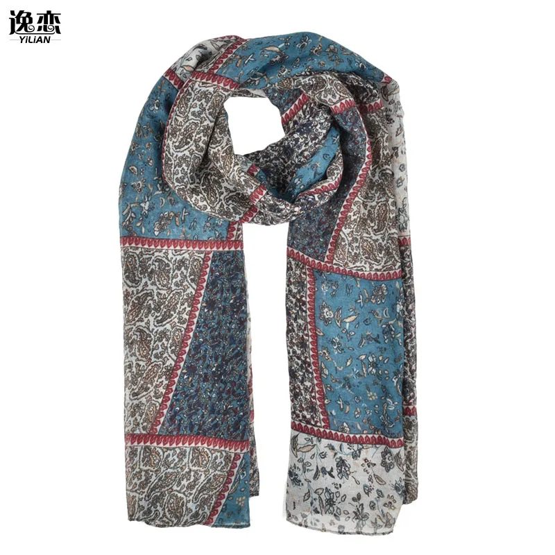 

YILIAN New Arrival 5 Colors Fashion Women Paisley Floral Printed Series Long and Thin Scarves SF876