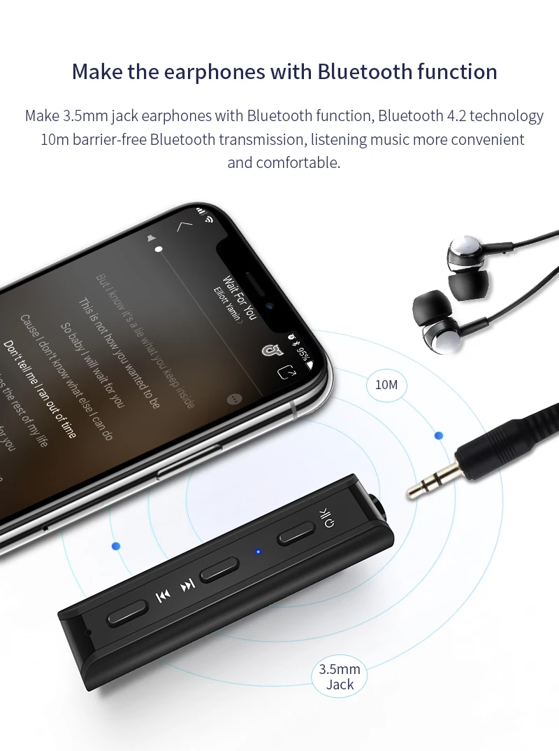 2019 Новый портативный 4 2 Bluetooth приемник адаптер автомобильный беспроводной bluetooth