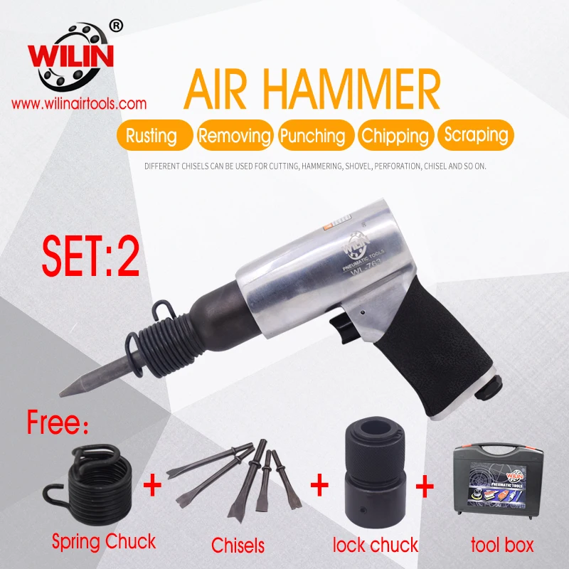 

Wilin 190 mm pneumatic air hammer chisels for chipping riveting cutting piercing rusting punching