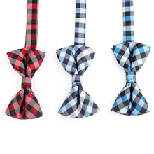 Клетчатый полиэстер мужской и женский галстук-бабочка в стиле кэжуал бабочка галстук