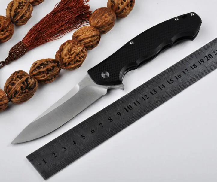 High end 59 60HRC Tactical Flipper folding knife 9Cr18MoV blade G10