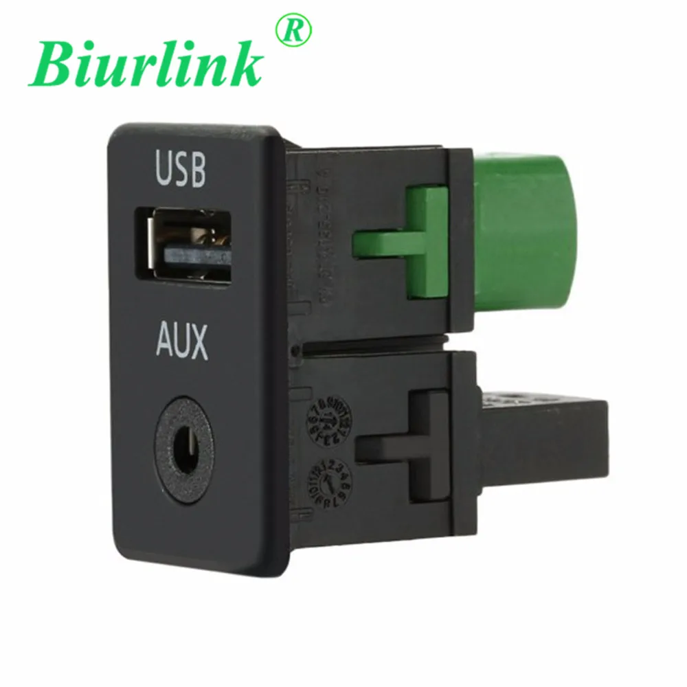 

Biurlink DIY Car AUX IN USB Switch Button Knob Socket for BMW 3 5 series E87 E90 E91 E92 X5 X6 (Not Original, Different Size)