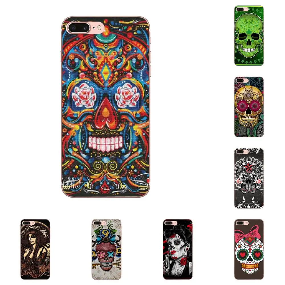 

For Huawei Mate 7 8 9 10 20 P8 P9 P10 P20 P30 Lite Plus Pro 2017 Soft Mobile Phone Case Cover Mexican Sugar Skull Soft