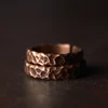 Tibetan Hand Beaten Solid Copper Ring Hammered Vintage Process Black Smithed Size Adjustable Retro Punk Street for Men Women 3