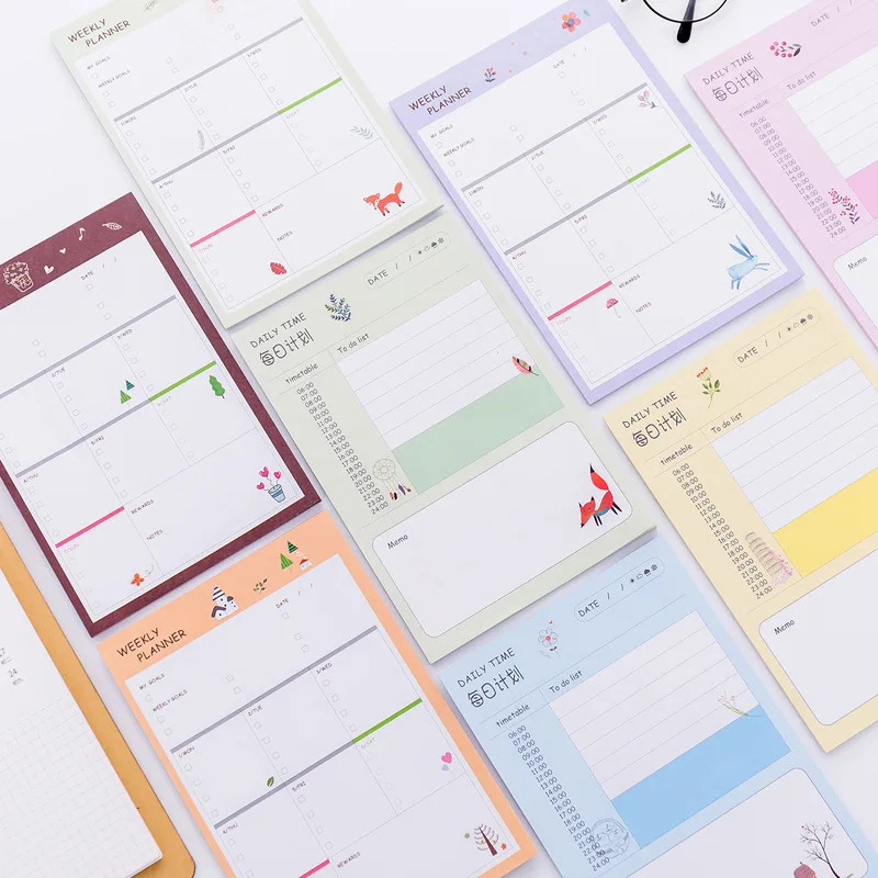 

12pcs Korea Stationery Creative Daily Week Plan Can Tear Notepad Convenience Sticker Portable Schedule Notes Paper N Times Post