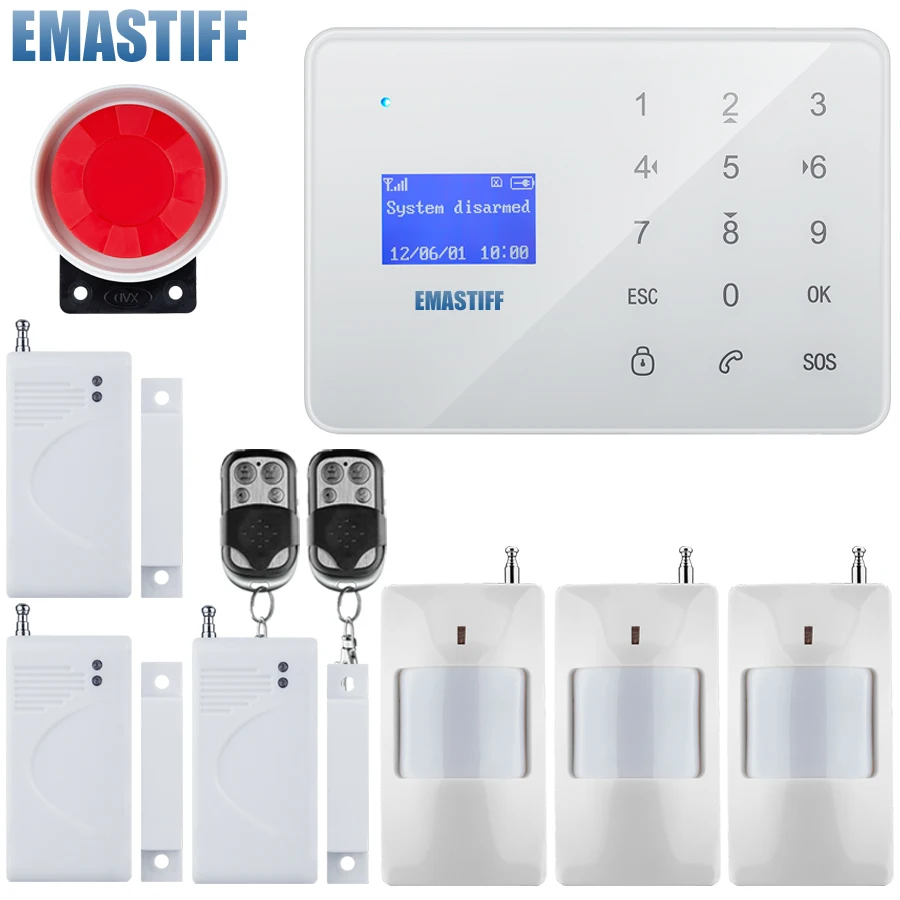 wireless zones app control GSM alarm system with touch screen display