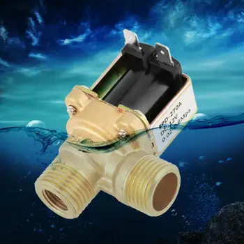 

DC12V DN15 G1/2 Brass Electric Solenoid Valve Normally Water Inlet Switch with Filter Right 90 Degrees Installation Angle