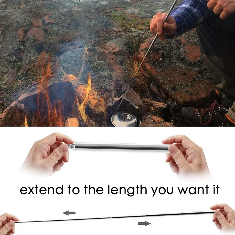 

Vertvie 1pcs Outdoor Stainless Steel Collapsible Fire Bellows Manual Blowing Tube Tool Camping Cooking-Outdoor Gear Collapsible