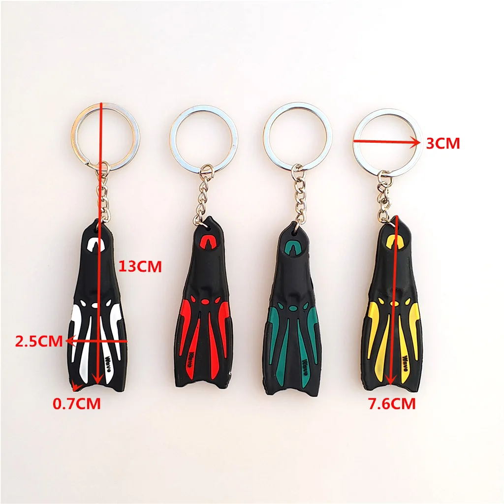 Scuba Flipper Key Chain Keyring for Boat Kayak Multicolor Surfing Sailing Car Keys Diving Fin Key Chain 