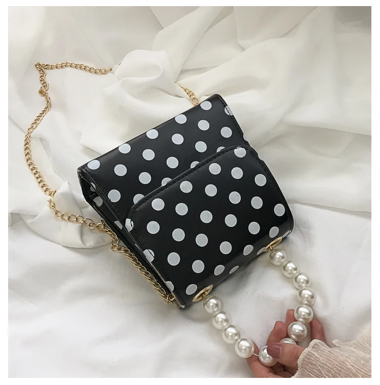 Ceny Mini perła Poka yoke Dot torba 2019 New Fashion Street pojedyncze proste projekt wyczyść ramię ukośne torba cekiny gwiazda torebka z łańcuszkiem