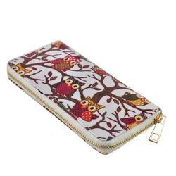 

Fashion Owl Shell Mosaic Women Wallet Creative Canvas Zipper Rounded Wallets Change Purse Coin Bag Female Short Design Clutch