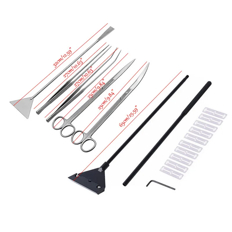 Aquarium Maintenance Tools Kit Tweezers Curve Scissor Brushes Storage Holder Fish Tank Aquatic Water Plants Cleaning Tools01