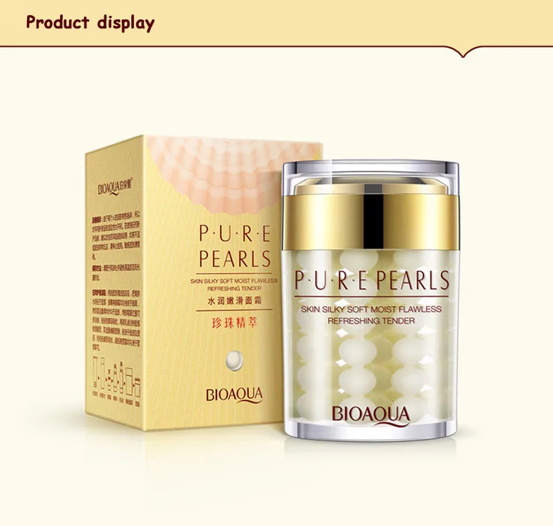 BIOAQUA Brand 100 Pure Pearl Essence Face Cream Deep Moisturizing Skin
