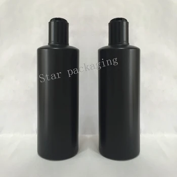 

20PCS 300ml Empty Shampoo Plastic Containers With Disc Top Cap,Black HDPE Bottle Press Lid,Cosmetic Packaging,Shampoo Bottles