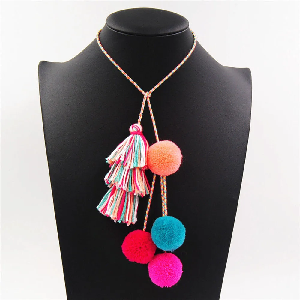Colorful Tassel PomPom Charm HandBag Pendant DIY Keychain Key Ring New
