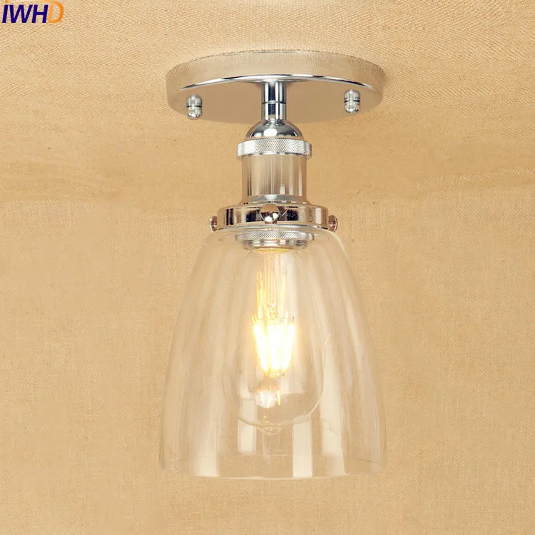 

Loft Style Industrial LED Ceiling Lights Glass Living Room Home Lighting Retro Ceiling Lights Vintage Edison Luminaire Plafon