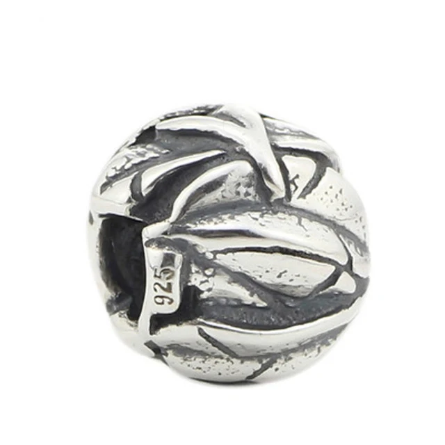 

925 Sterling Silver Angel's Feathers Charm Bead Fits European Brand 3.0mm Bracelet Jewelry
