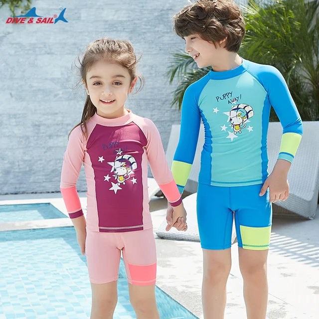 Children's Long Sleeved Panties Quick dry summer UV Protection Swimwear