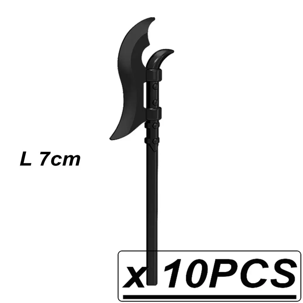 Средневековье копье топор меч копья MOC средневековые Рыцари оружие строительные блоки кирпичи аксессуары игрушки для детей - Цвет: 10Pcs PGPJ0003