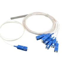 10 шт./лот мини оптоволоконный ПЛК-распределитель SC/UPC от 1 до 8 0,9 мм стальная трубка 0,3 м волоконный хвостик