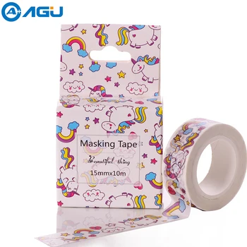 

AAGU 24 Patterns 15mm*10m Box Package Unicorn Washi Tape Excellent Quality Colorful Paper Tape Cute Animal Washi Masking Tape