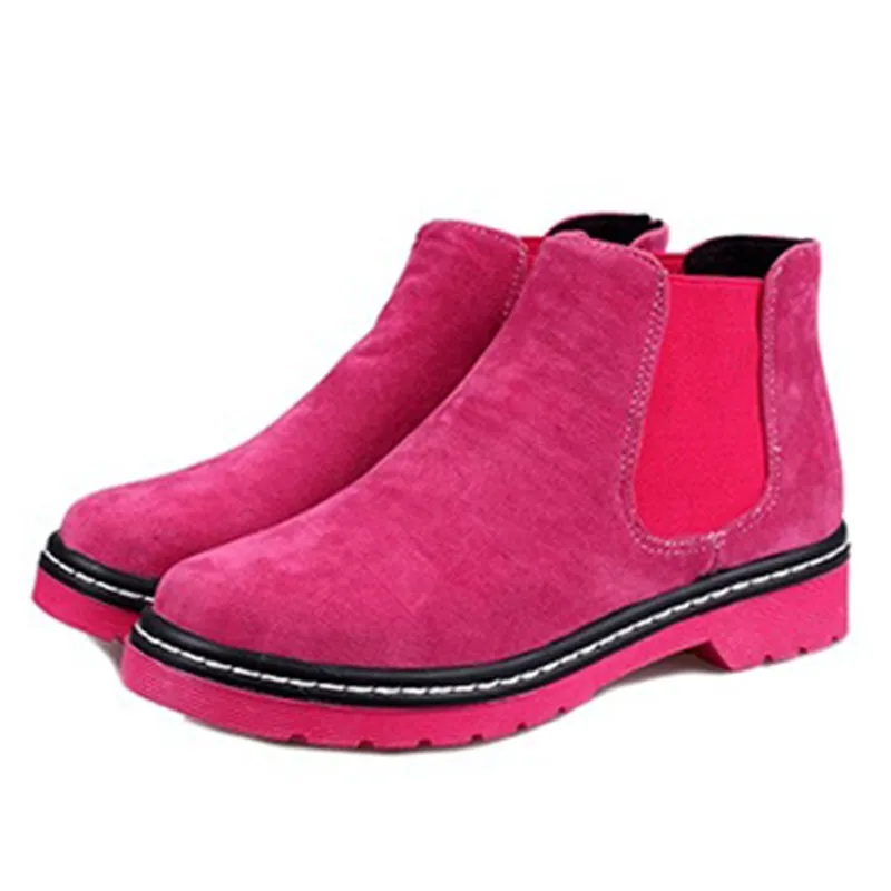 Для женщин пикантные плоской подошве для отдыха замшевые кожаные ботинки женские мягкие ботинки Martin Роскошные зимние Весна Британский Спортивная обувь Обувь для прогулок подарок