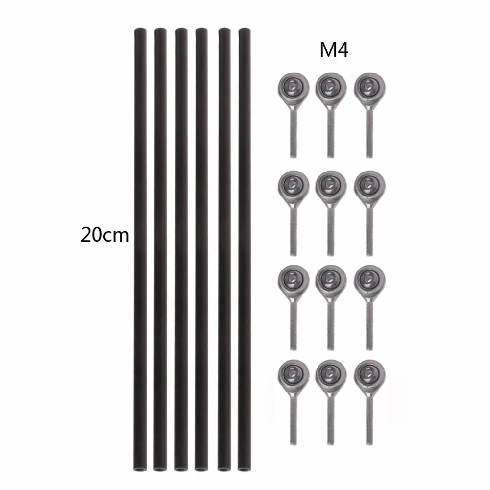 6 шт для Kossel Delta 18/20 см M3/M4 винты 3D-принтеры Запчасти параллельно манипулятор рыбий глаз угольный стержень