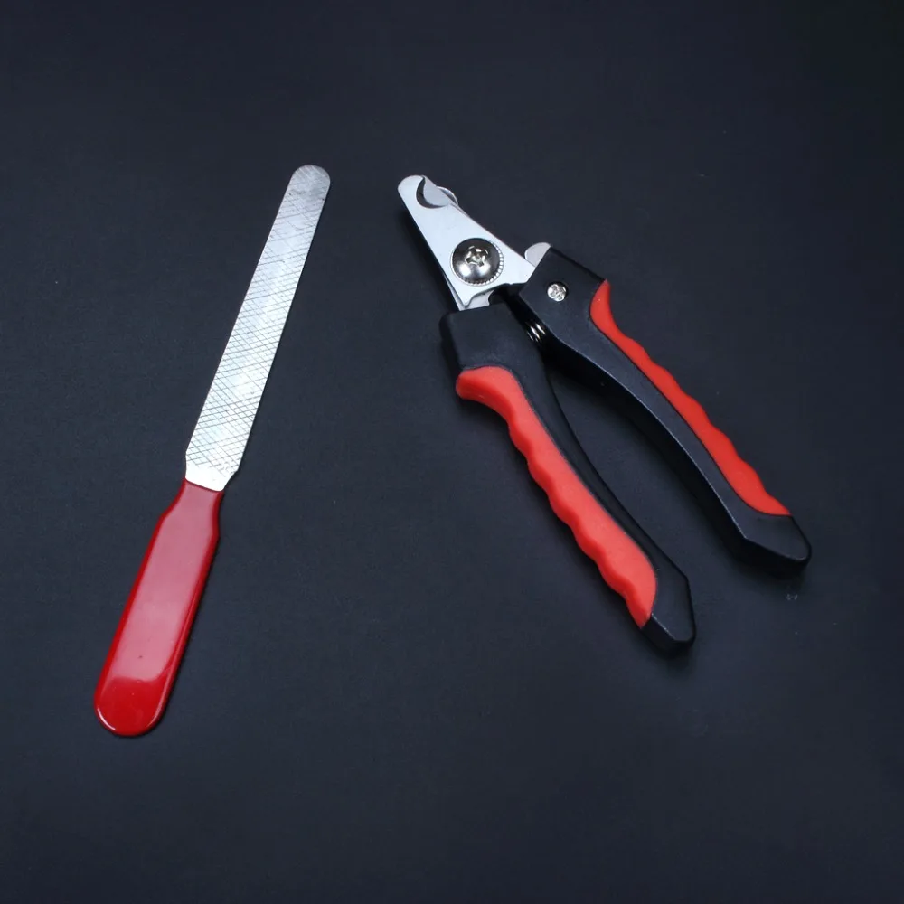 2 In 1 Pet Nail Clippers Cutter File for Dogs Cats Birds Guinea Pig Animal Claws Scissor Cut Set Kit  (1)
