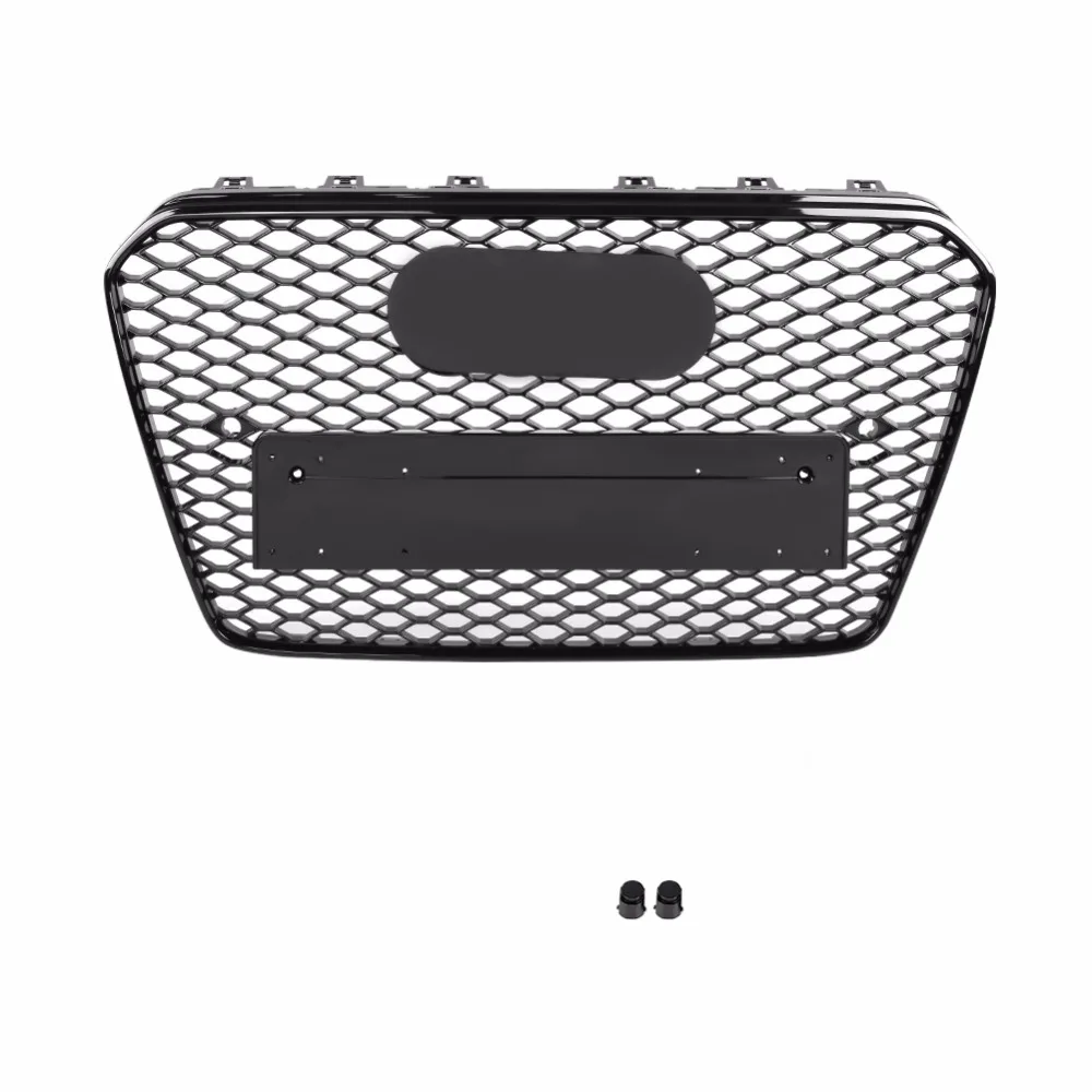 

for RS5 Style Front Sport Hex Mesh Honeycomb Hood Grill Gloss Black for Audi A5/S5 B8.5 2013 2014 2015 2016 Car Accessories