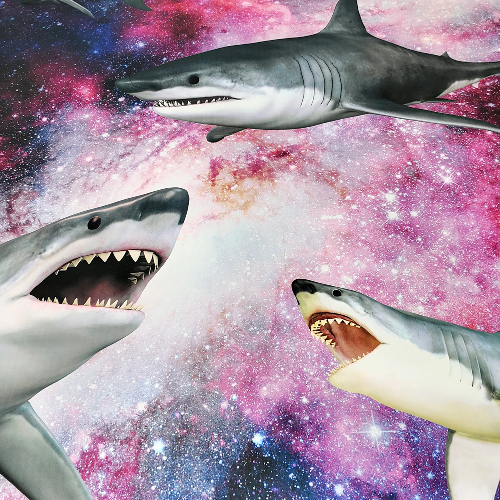 3 шт. в комплекте Комплект постельного белья с пододеяльником Galaxy Shark|Комплекты