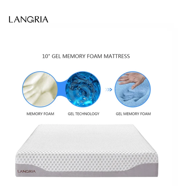 Langria 10 Inch Modern Triple Layer Cool Gel Sleep Bed Memory Foam Langria 10 Inch Modern Triple Layer Cool Gel Sleep Bed Memory Foam Mattress Eco