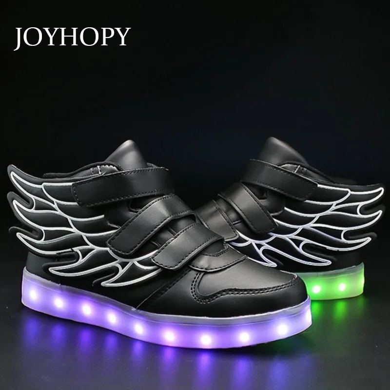 

Kids Light up Shoes with wing Children Led Shoes Boys Girls Glowing Luminous Sneakers USB Charging Boy Fashion Shoes