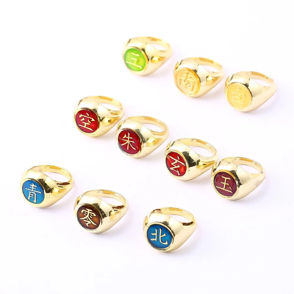 MS Jewelry Naruto Ring Anime Gold Men Women Rings Akatsuki Cosplay male Friendship Gift