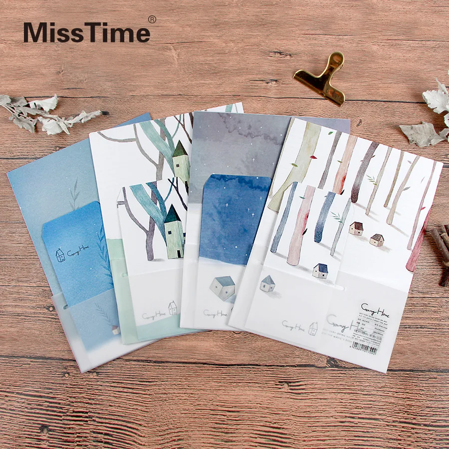 

9pcs/Set 3 envelopes + 6 writting paper Creative Hometown Series Envelope For Gift Korean Stationery