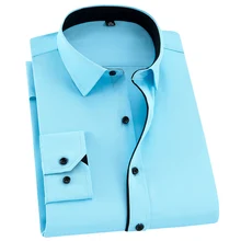 Мужские рубашки с длинным рукавом, свободные, твил, сплошной цвет, Social Designer, мужская рубашка, синяя, серая, на пуговицах, модная мужская одежда для работы