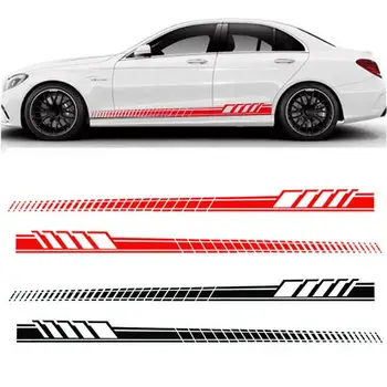 

2Pcs/set Car Auto Body Stickers Long Stripe Side Skirt Decoration Vinyl Decals Car body decoration Vinyl Stickers Car Styling