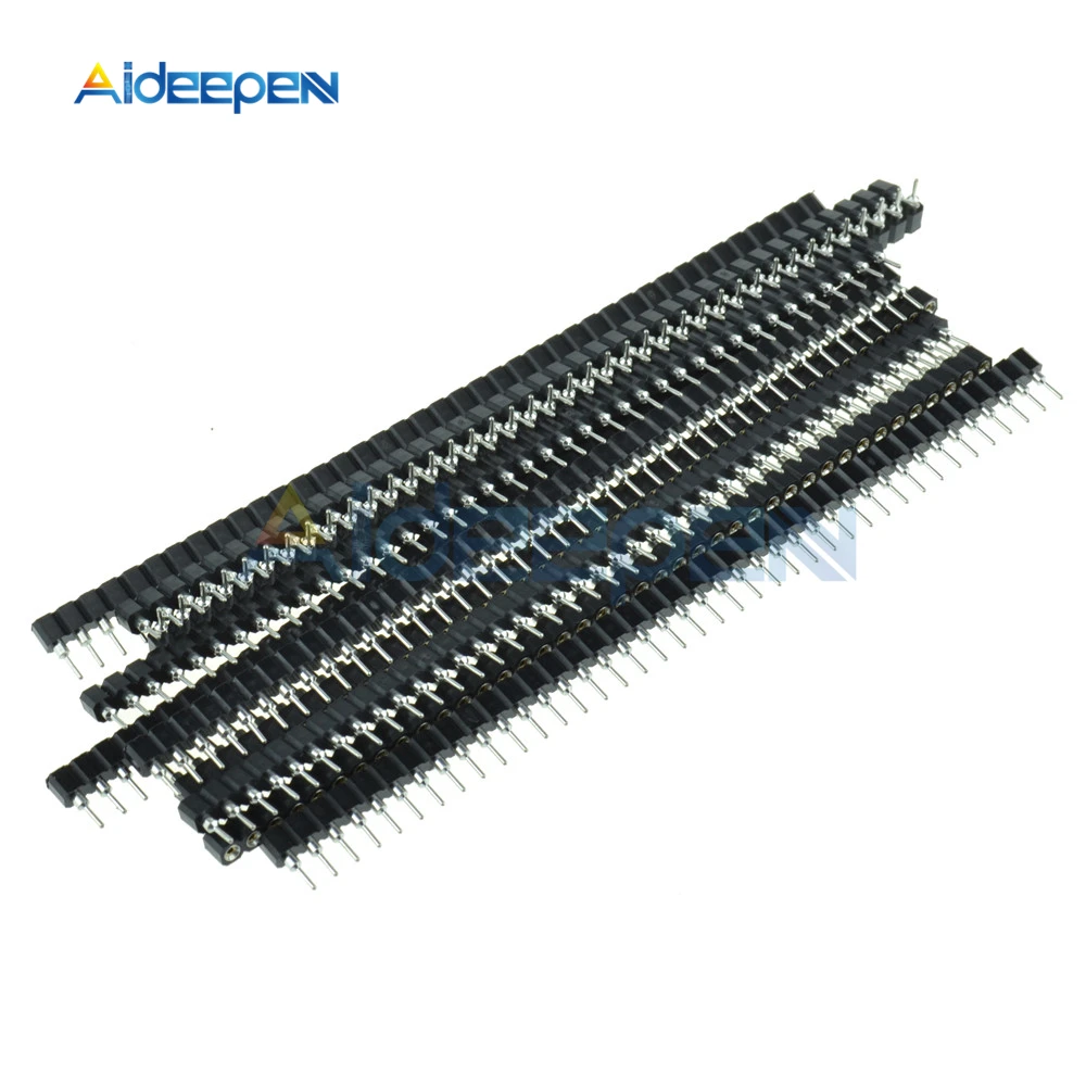 

10Pcs/lot 40 Pin Header Female Single Row Round Pin Connector Straight Needle 1x40 2.54mm Pitch