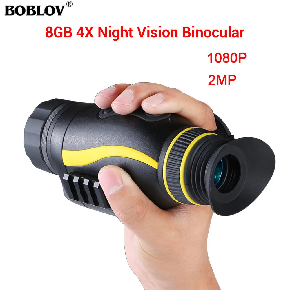 BOBLOV 4x35 инфракрасный многофункциональный цифровой ночного видения Монокуляр камера прицел очки фото видео большой экран Охота - Цвет: UK Plug
