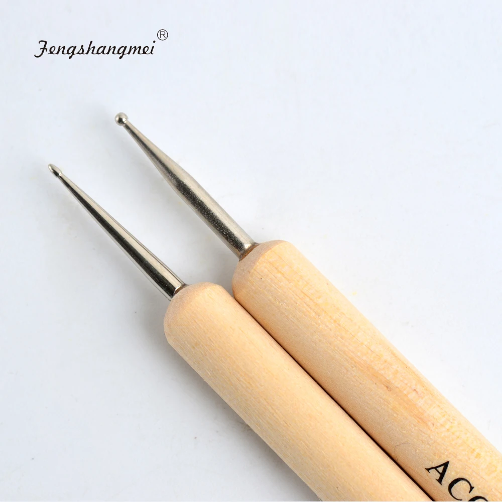 Fengshangmei, 1 пара, две стороны, стразы, точечная кисть для ногтей, Dimond, точечная ручка