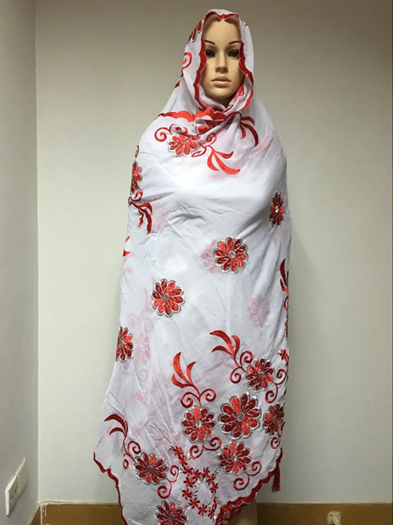 Африканский шарф, Африканский мусульманский женский шарф с вышивкой, многофункциональные шарф-Шали Обертывания, высокое качество для женщин шарф - Цвет: Color 2