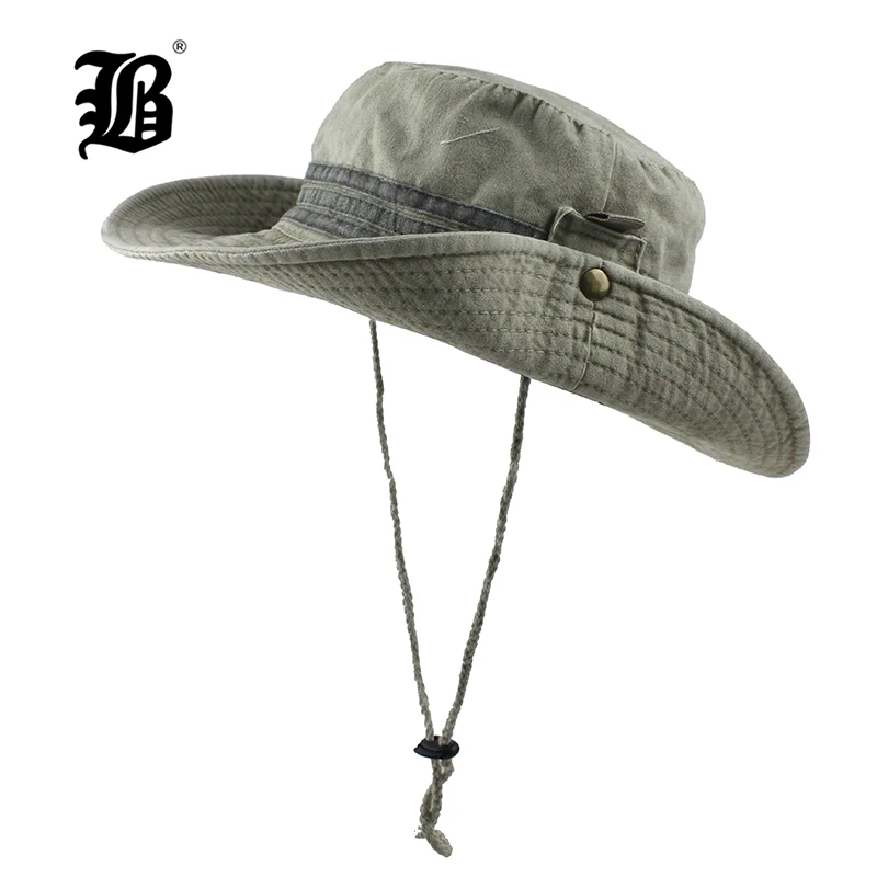

[FLB] Sun Hat Washed Bucket Flap Hat Breathable Boonie Multicam Nepalese Boonie Hats Outdoor Fishing Wide Brim Hats For Men F326