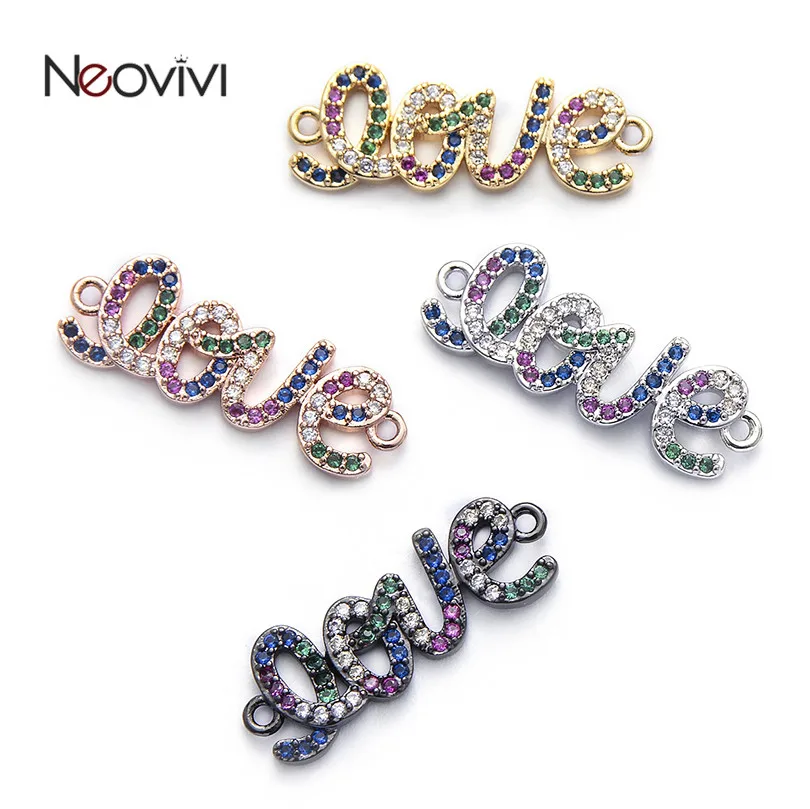 Подвески Neovivi со змеиной надписью Love для ювелирных изделий микрозакрепка