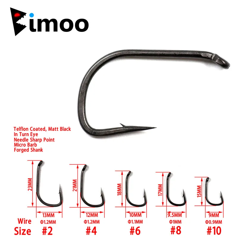 

Bimoo 100pcs TEFLON Coated High Carbon Steel Carp Fishing Hook In-Turn Eye Micro Barbed Terminal Fishing Accessory Tackle