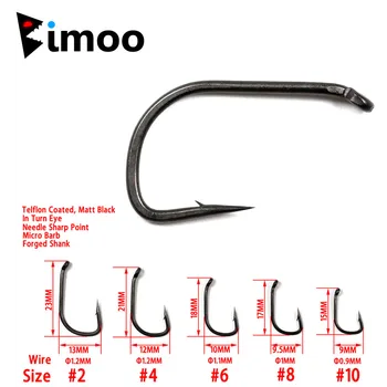 

Bimoo 100pcs TEFLON Coated High Carbon Steel Carp Fishing Hook In-Turn Eye Micro Barbed Terminal Fishing Accessory Tackle