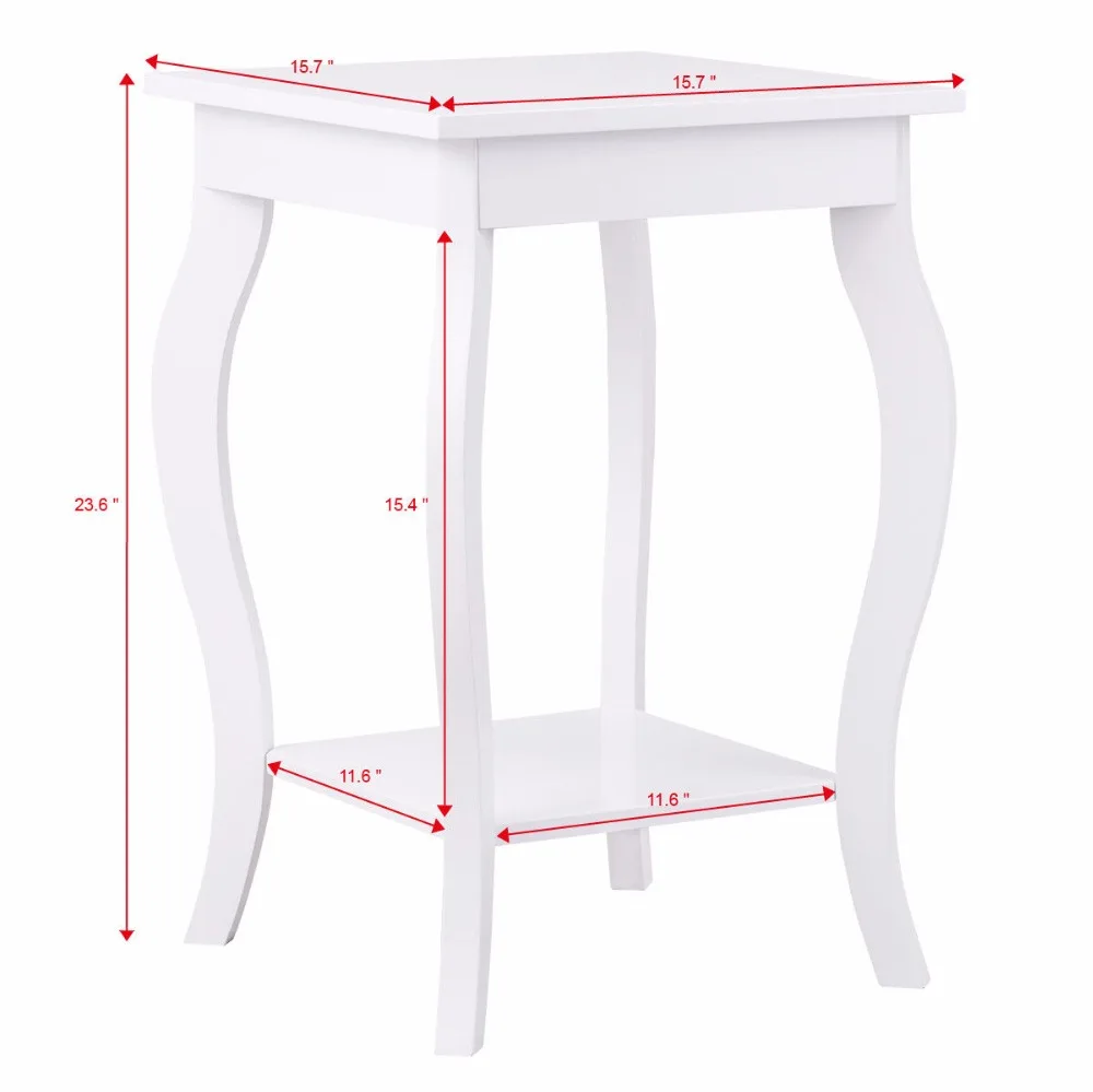 Goplus Accent Side Table Sofa End Table Modern Night Stand Living Room Coffee Table with Storage Shelf White Nightstands HW56557 Goplus Accent Side Table Sofa End Table Modern Night Stand Living Room Coffee Table with Storage Shelf White Nightstands HW56557