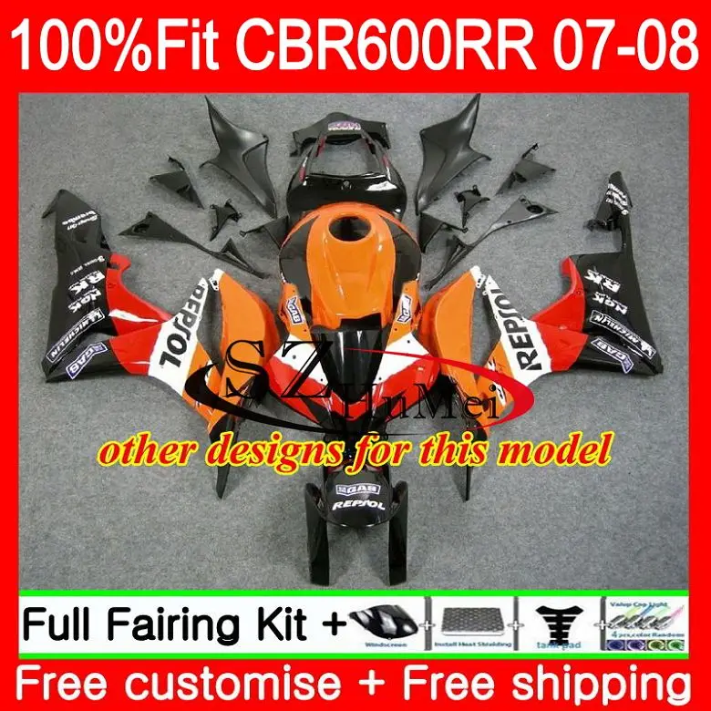 Литые изделия для Honda CBR 600 RR 07 08 CBR 600RR 600F5 52SH19 CBR600RR CBR600F5 F5 07 08 CBR600 RR 2007 2008 Обтекатели Лаки Страйк