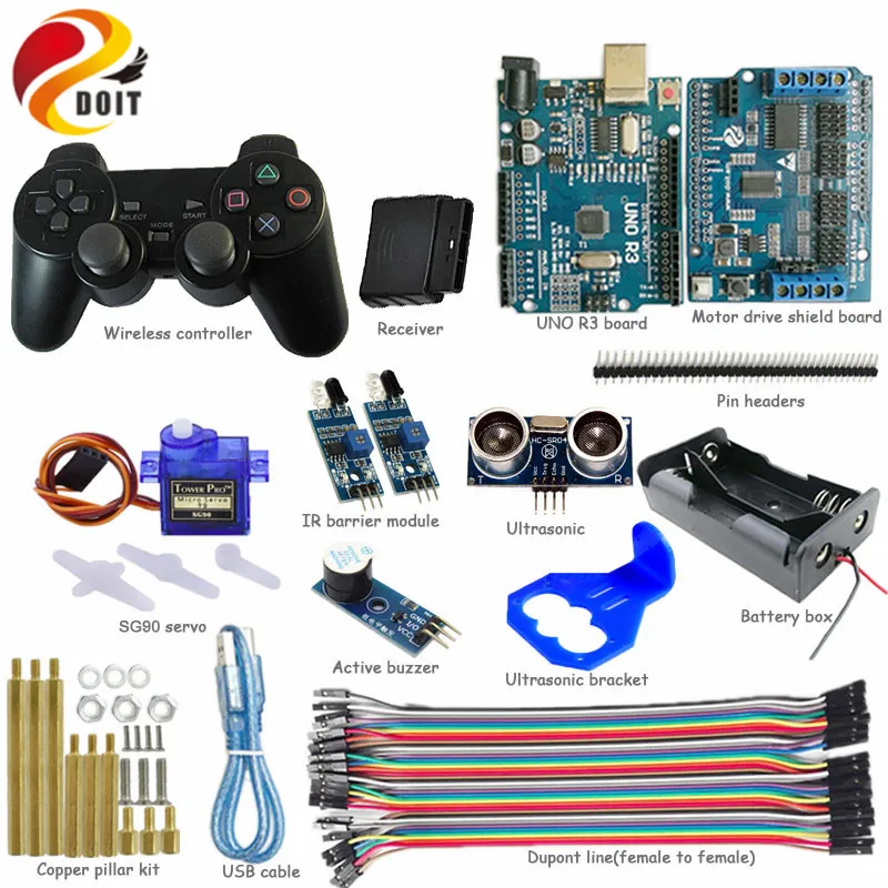 DOIT 1 set Wireless Control Kit IR Ultrasonic Obstacle Avoidance with ...