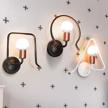 Chico nueva llegada de Vintage geométrica de Metal lámpara de pared niño Retro Luz de luces para dormitorio Decoración Para sala de estar luces de pared LED