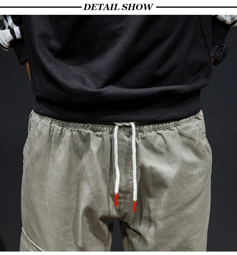 Японский Стиль Мода бегунов Брюки Для мужчин Slack дно большой карман брюки-карго большой Размеры M-5XL уличной хип-хоп Повседневное брюки